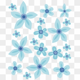 Pegatina Para Bicicleta Flores Azules, HD Png Download - flores azules png