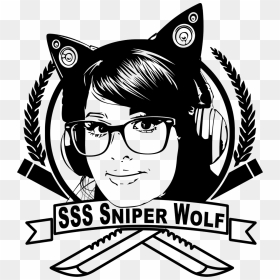 Drawn Sssniperwolf Black And White, HD Png Download - sssniperwolf png