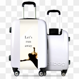 White Suitcase Run Away - Jamaica Flag Luggage, HD Png Download - running away png