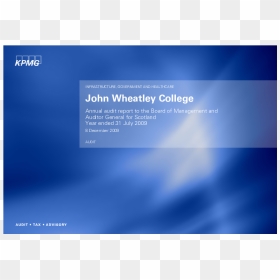 John Wheatley College Annual Audit 2008/09 - Kpmg, HD Png Download - wheatley png
