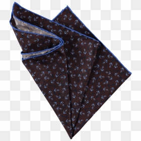 Anchors Pocket Square Brown Folded - Pocket Square Brown And Blue, HD Png Download - paisley border png