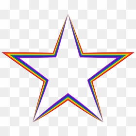 Rainbow Star 4 Clip Arts - Transparent Star Line Art, HD Png Download - rainbow star png