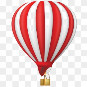 Red White Striped Balloon - Air Balloon Clipart Png, Transparent Png - red and white stripes png