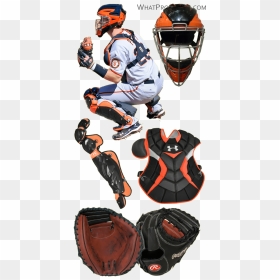 Buster Posey Glove Model, Buster Posey Chest Protector, - Under Armour Catchers Gear Black And Orange, HD Png Download - buster posey png