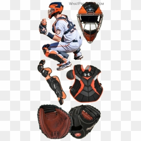 Buster Posey Glove Model, Buster Posey Chest Protector, - Under Armour Catchers Gear Black And Orange, HD Png Download - buster posey png
