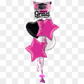 Congrats Grad Cap Pink Congratulations Balloon - Graduation Balloon In A Box, HD Png Download - congrats grad png
