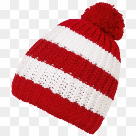 Kids Wollie Stripes - Red And White Striped Bobble Hat, HD Png Download ...