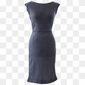 Navy And White Striped Pencil Dress By British Steele - Little Black Dress, HD Png Download - red and white stripes png