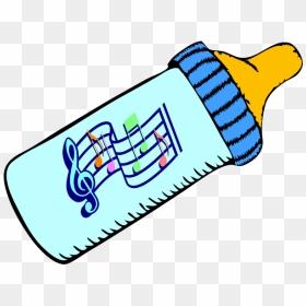 Baby Bottle And Music - Transparent Background Baby Bottle Clipart, HD Png Download - baby bottle clipart png