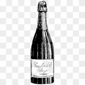Champagne Bottle Logo Black And White, HD Png Download - baby bottle clipart png