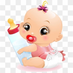 Baby Food Infant Bottle Child Free Clipart Hq Clipart - Bebe Con Mamadera Dibujo, HD Png Download - baby bottle clipart png