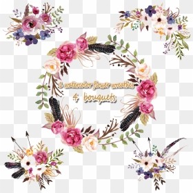 Floral Frame Png Photo - Watercolor Flower Arrangement Png, Transparent Png - watercolor frame png
