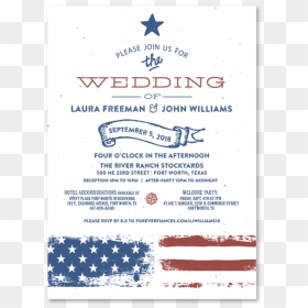 Vintage Americana Wedding Invitations By Foreverfiances - Rustic Americana Wedding Invitations, HD Png Download - vintage american flag png