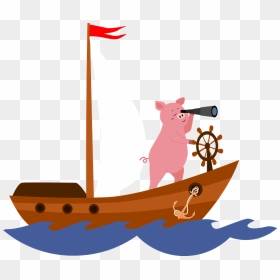 Pig And Ship Clipart - Canoe, HD Png Download - old boat png