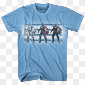 Triple Captain America Winter Soldier T Shirt - Cool Mens Disney T Shirts, HD Png Download - captain america winter soldier png