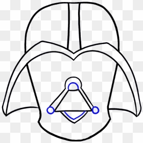 How To Draw Dart Vader - Line Art, HD Png Download - darth vader face png