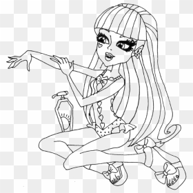 Draculaura Sun Cream Coloring Pages - Monster High Clip Art Black And White, HD Png Download - draculaura png