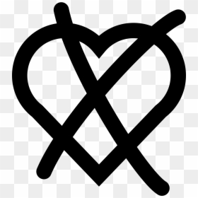 Crossed Out Heart Symbol, HD Png Download - like dislike png