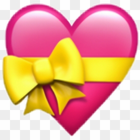Heart With Ribbon Emoji, HD Png Download - corazones emojis png