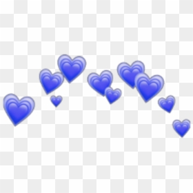 Blue Heart Crown Png, Transparent Png - corazones emojis png