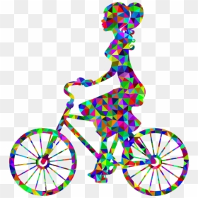 Black Girl Riding Bike, HD Png Download - bicycle icon png
