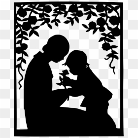 Animated Mother And Son, HD Png Download - kid silhouette png