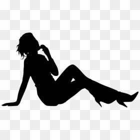 Sitting Woman Silhouette Png, Transparent Png - barbie silhouette png