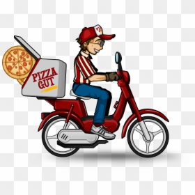 Pizza Delivery Bike Png, Transparent Png - cartoon pizza png