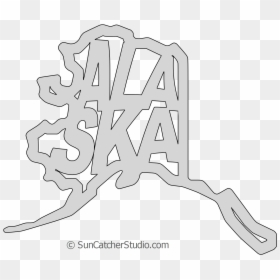 Alaska White Outline Clipart, HD Png Download - montana outline png