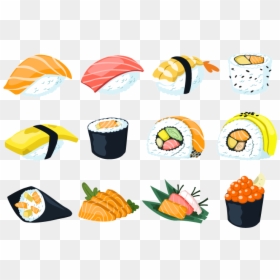Sushi Salmon Cartoon Png, Transparent Png - sushi clipart png