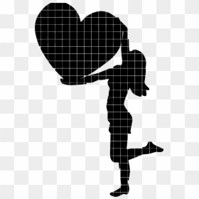 Silhouette Woman And Heart, HD Png Download - geometric heart png