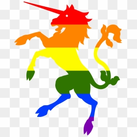 Rainbow Flag With Unicorn, HD Png Download - unicorn vector png