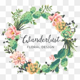 Floral Cactus Wreath Business Logo, HD Png Download - rustic flower png