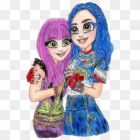 Mal And Evie Drawing, HD Png Download - mal descendants png