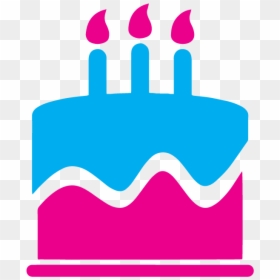 Birthday Icon Png Black, Transparent Png - birthday cake icon png