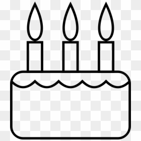 Birthday Cake Black And White Clip Art, HD Png Download - birthday cake icon png