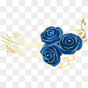 Vector Blue Rose Png, Transparent Png - gold flowers png