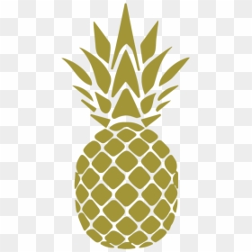 Gold Pineapple Vector, HD Png Download - black and white pineapple png