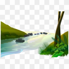 Transparent Background River Png, Png Download - cartoon mountains png