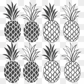 Pineapple, HD Png Download - black and white pineapple png
