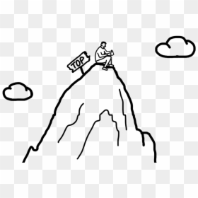 Man On Mountain Cartoon, HD Png Download - cartoon mountains png
