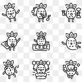 Iconos De Los Mayas, HD Png Download - black and white pineapple png