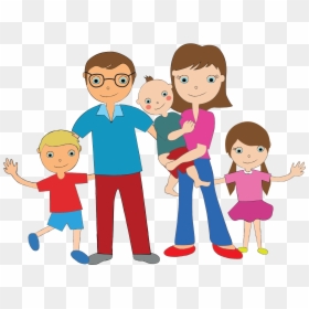 5 Family Members Clipart, HD Png Download - family cartoon png