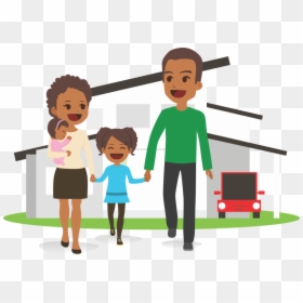 Family And House Png, Transparent Png - family cartoon png