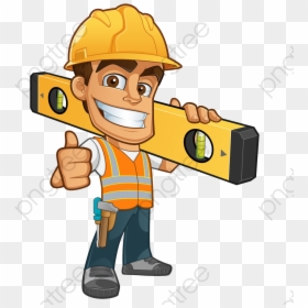 Cartoon Construction Worker, HD Png Download - hard hat icon png