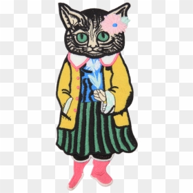 Embroidered Patch, HD Png Download - cat girl png