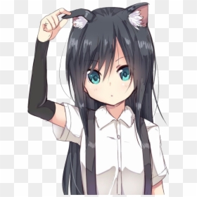 Cute Anime Neko Girl, HD Png Download - cat girl png