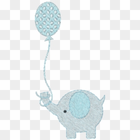 Elefante Com Balão Azul, HD Png Download - molduras batizado png