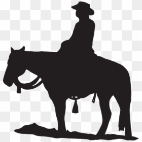 Cowboy On Horse Silhouette Clip Art, HD Png Download - cowgirl silhouette png