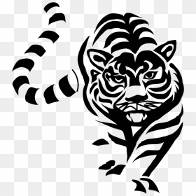 Black And White Tiger Clipart, HD Png Download - tiger icon png
